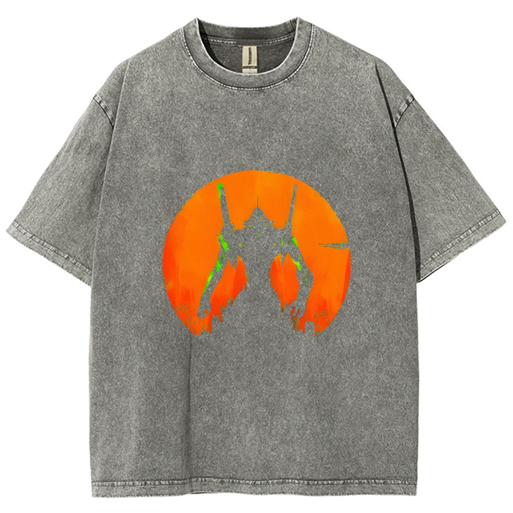 Evangelion Anime Vintage Wash Japanese Design T-Shirt