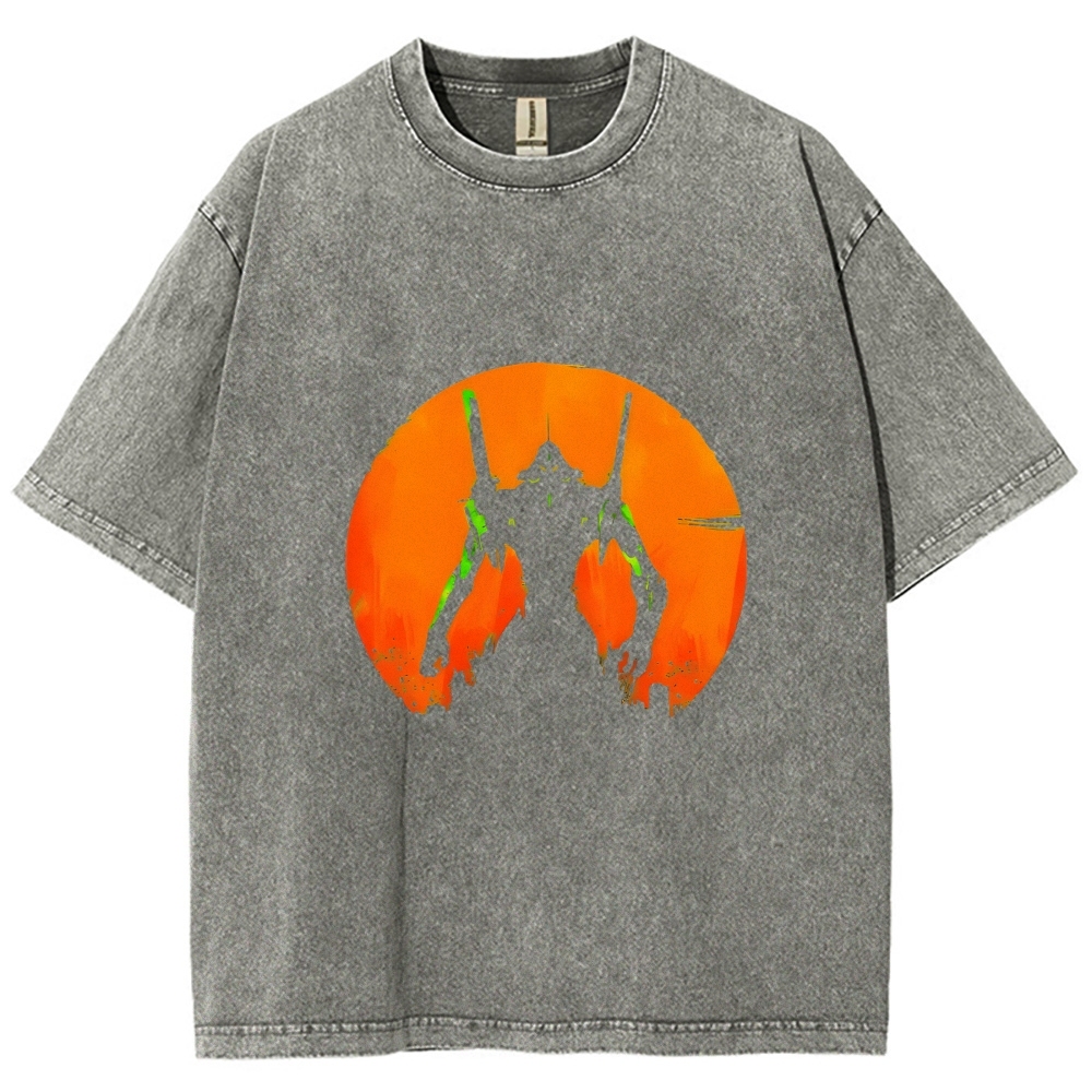Evangelion Anime Vintage Wash Japanese Design T-Shirt