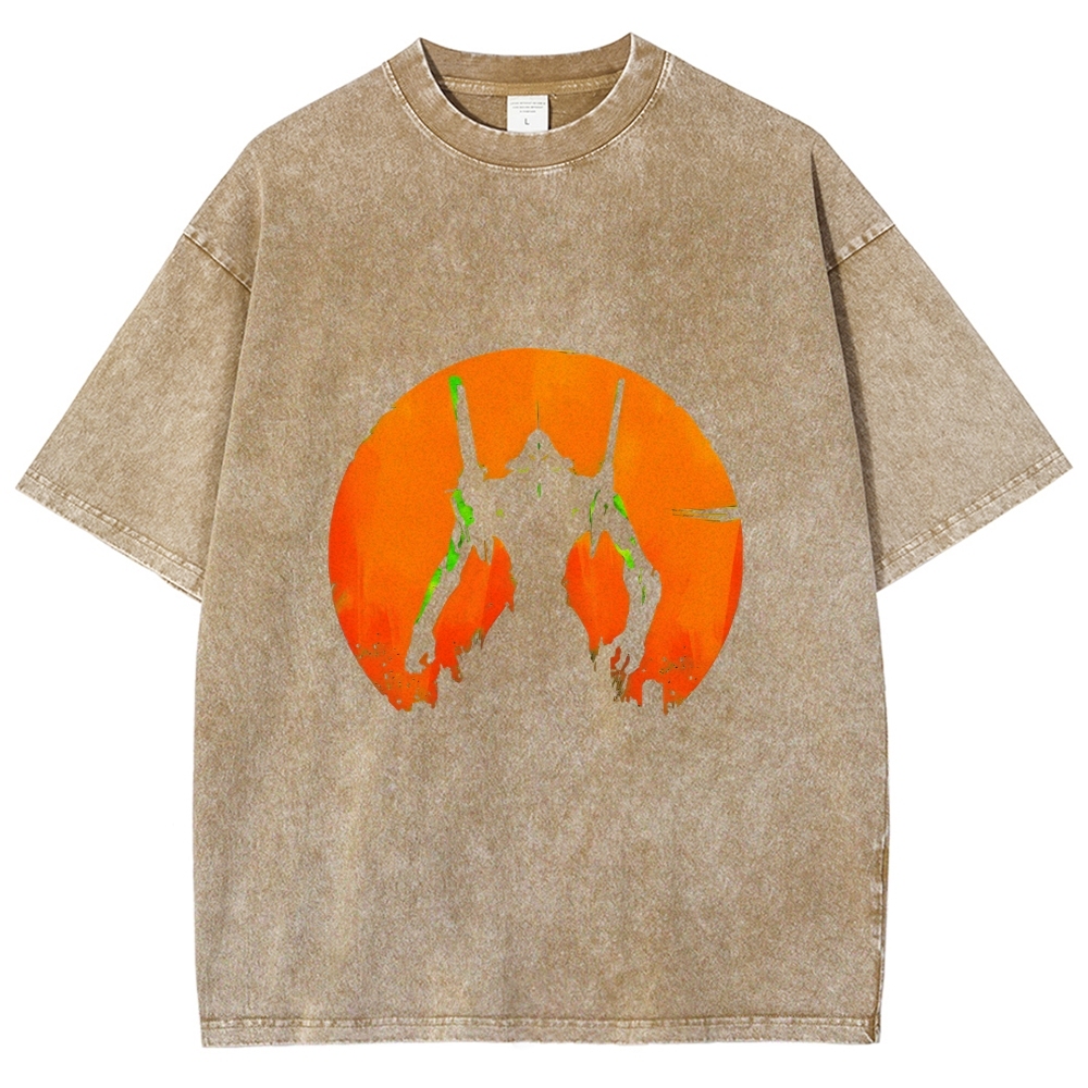 Evangelion Anime Vintage Wash Japanese Design T-Shirt