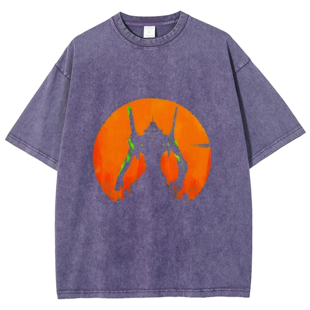 Evangelion Anime Vintage Wash Japanese Design T-Shirt