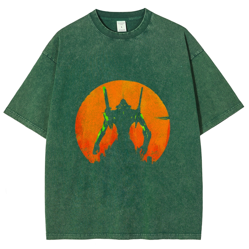 Evangelion Anime Vintage Wash Japanese Design T-Shirt