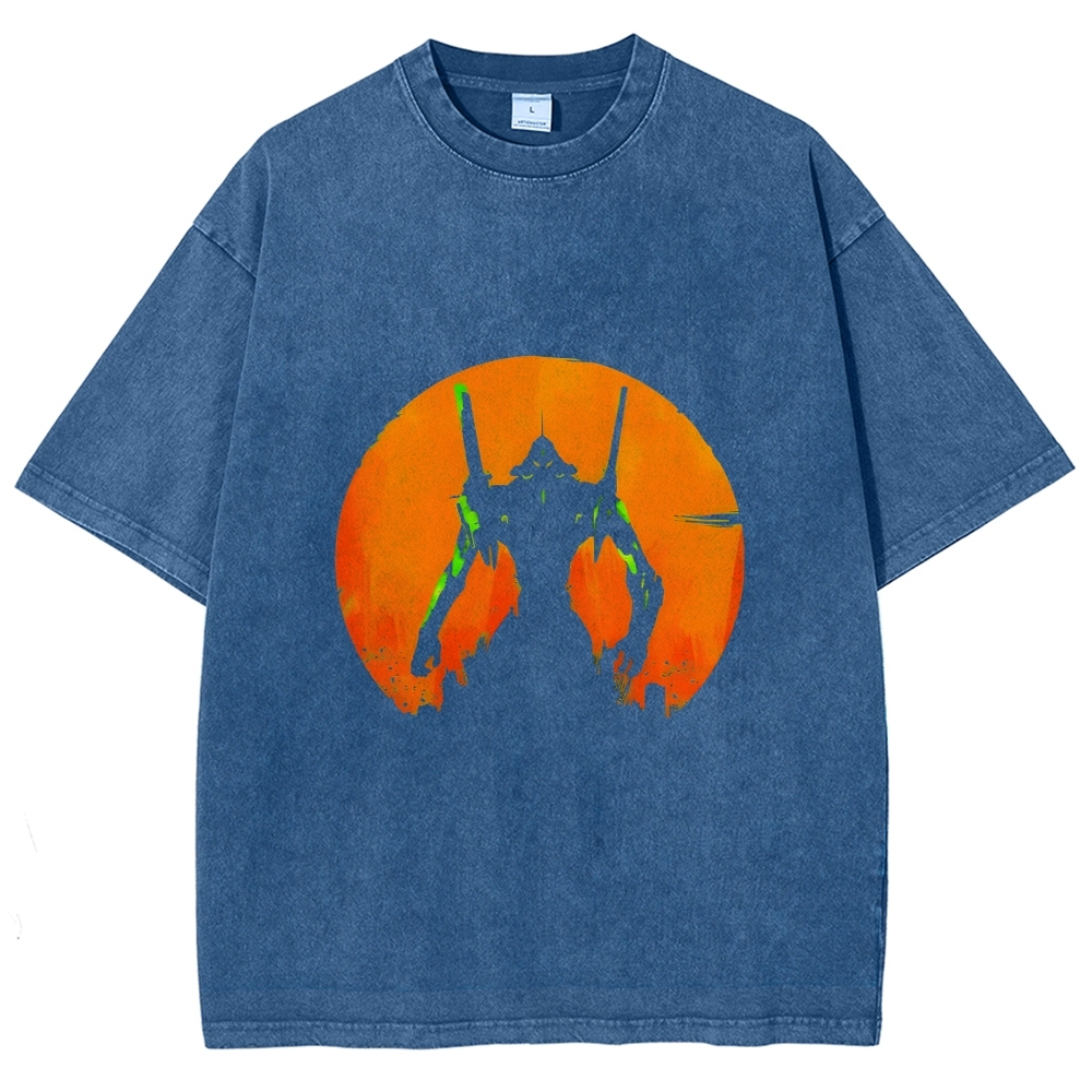 Evangelion Anime Vintage Wash Japanese Design T-Shirt