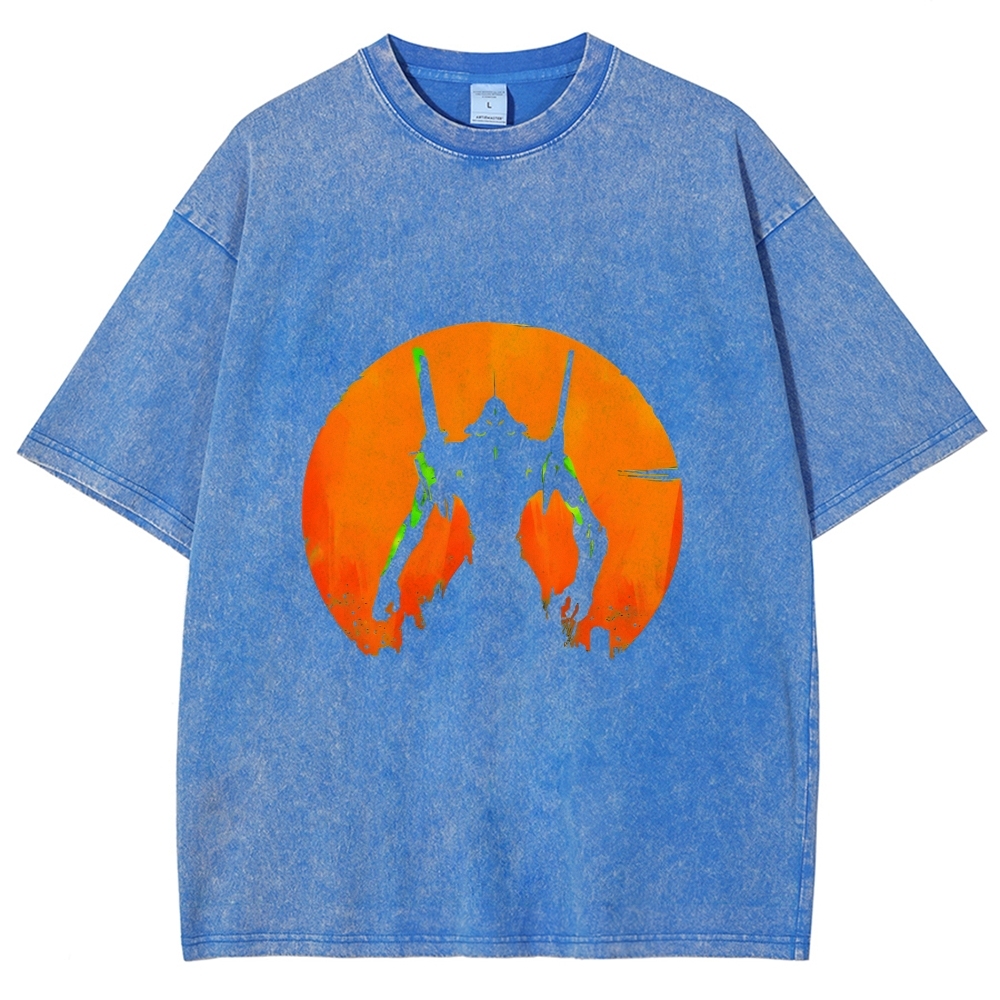 Evangelion Anime Vintage Wash Japanese Design T-Shirt