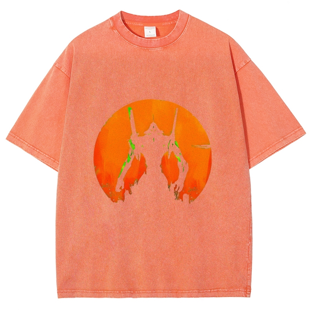 Evangelion Anime Vintage Wash Japanese Design T-Shirt