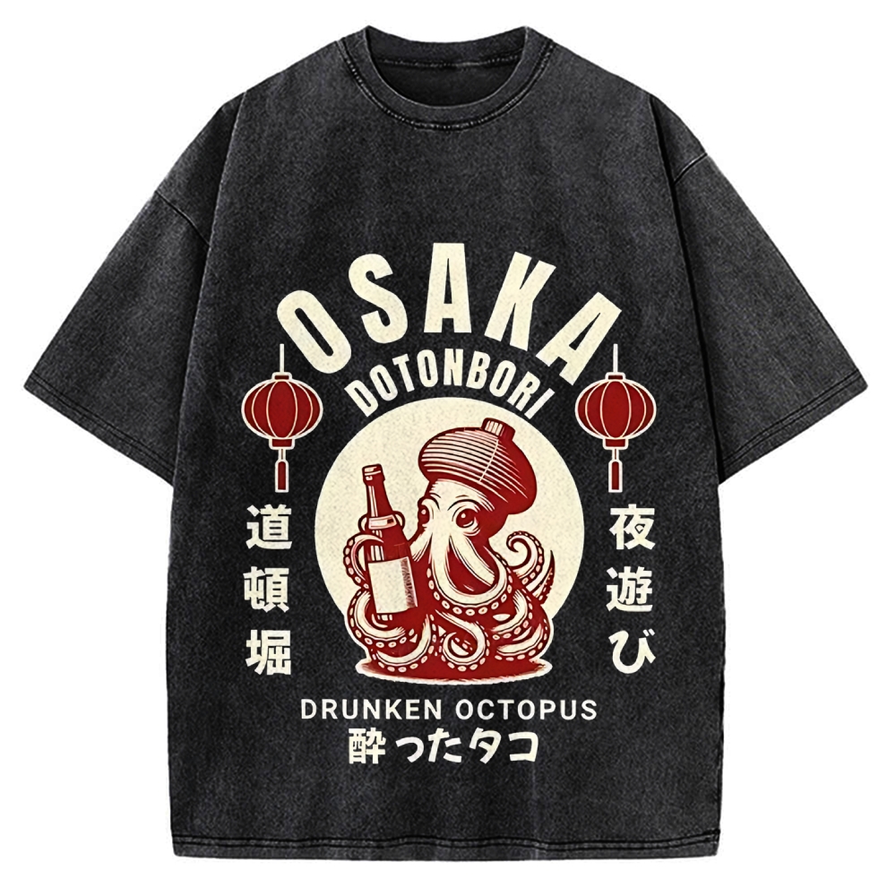 Osaka Drunken Octopus Vintage Washed T-shirt