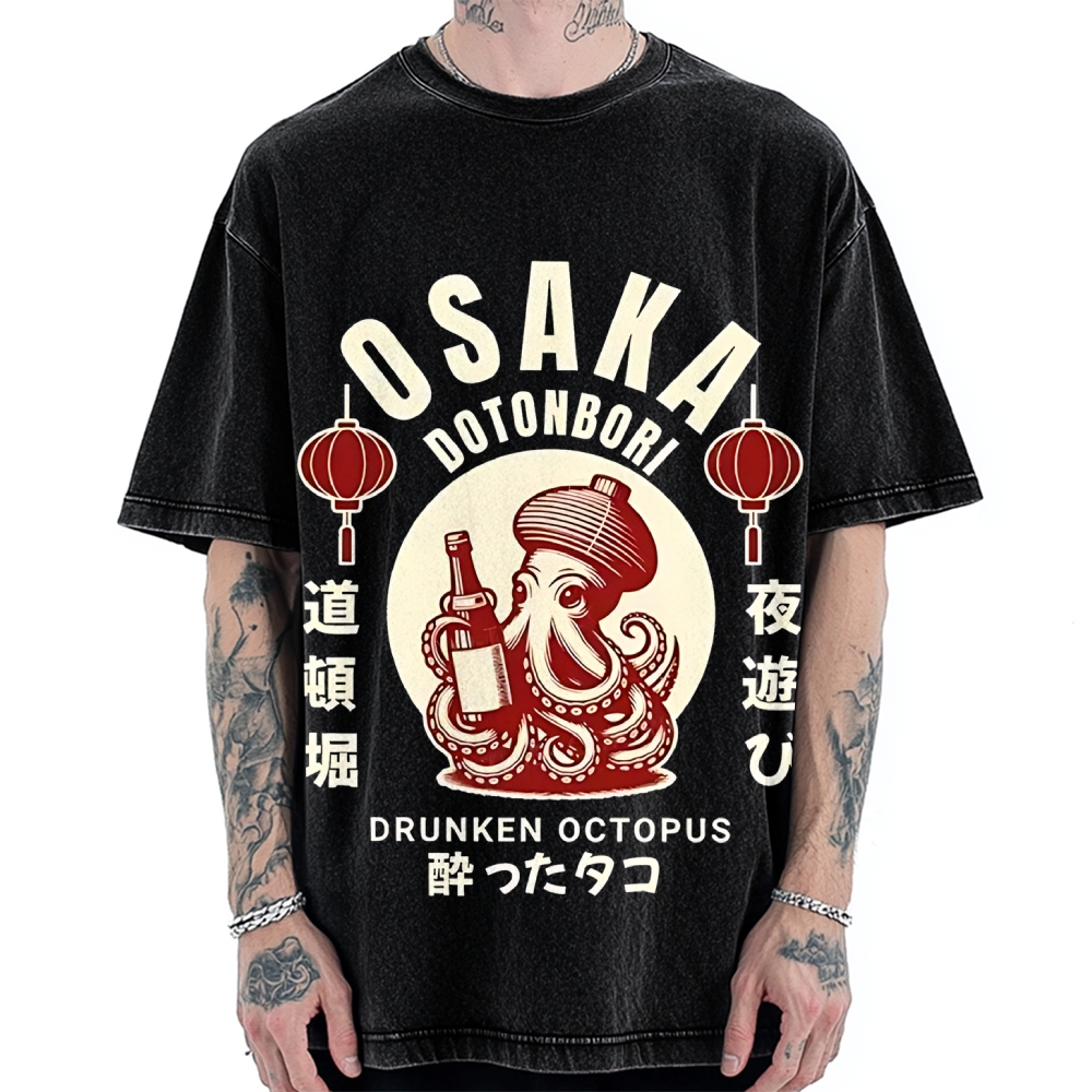 Osaka Drunken Octopus Vintage Washed T-shirt