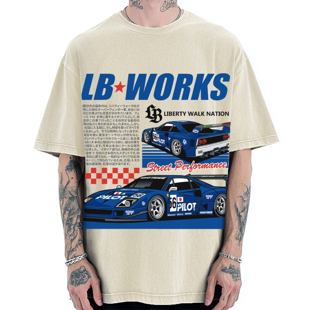 Japanese Super Racing Car Vintage Washed T-shirt