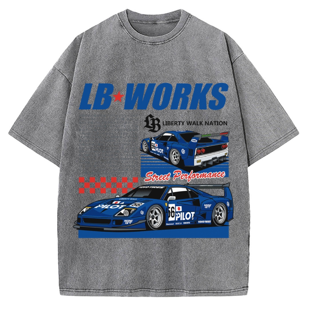 Japanese Super Racing Car Vintage Washed T-shirt