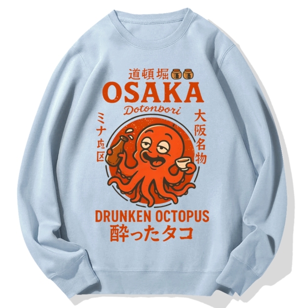 Dotonbori Octopu Cotton Sweatshirt