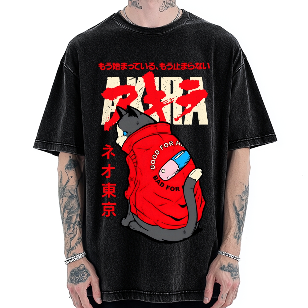 Neo Tokyo Cat Vintage Washed T-shirt