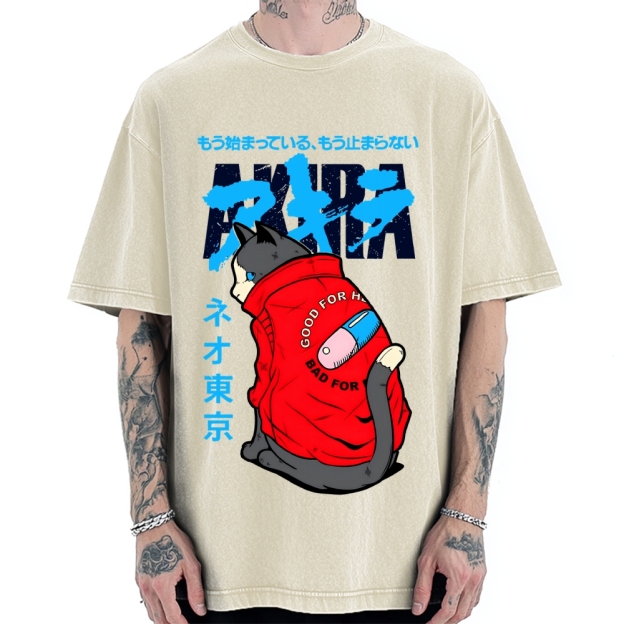 Neo Tokyo Cat Vintage Washed T-shirt