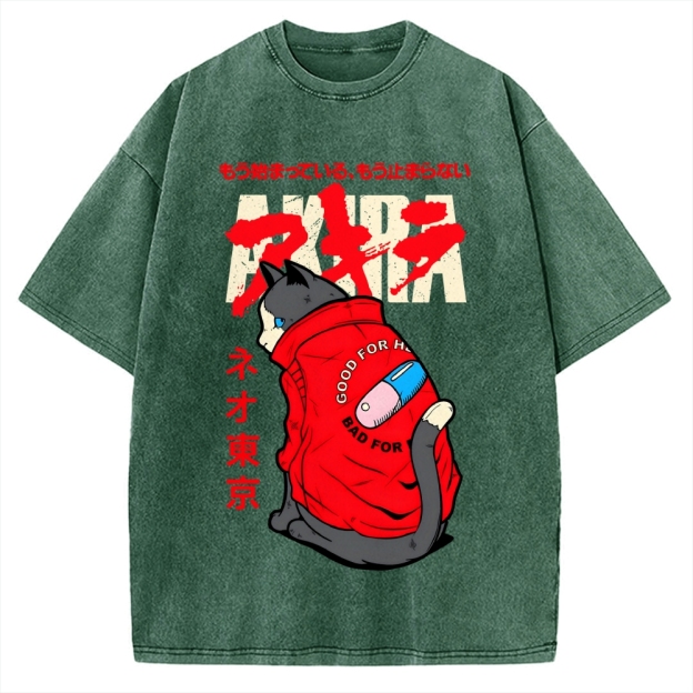 Neo Tokyo Cat Vintage Washed T-shirt