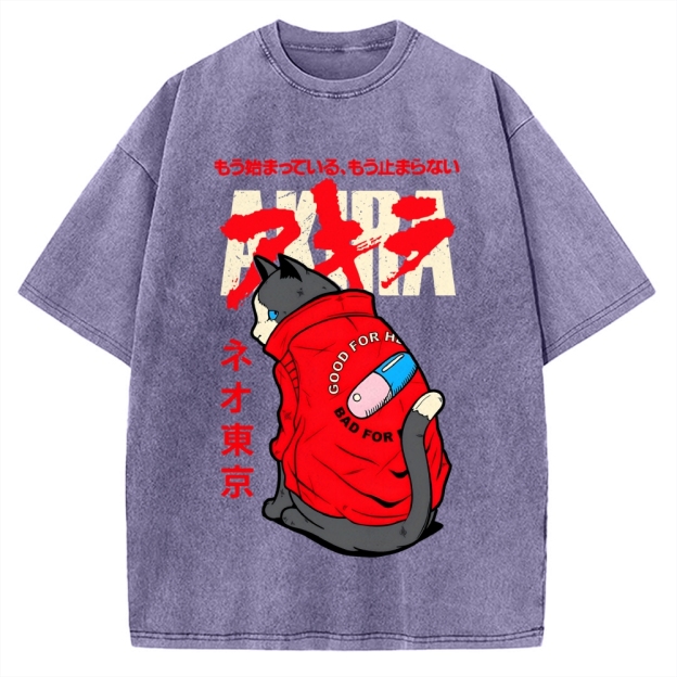 Neo Tokyo Cat Vintage Washed T-shirt