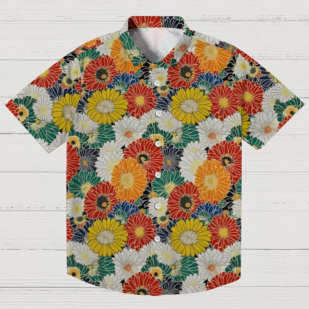Colorful Chrysanthemums Button-up Shirt