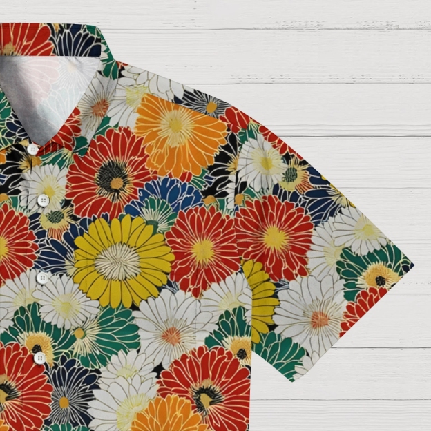 Colorful Chrysanthemums Button-up Shirt