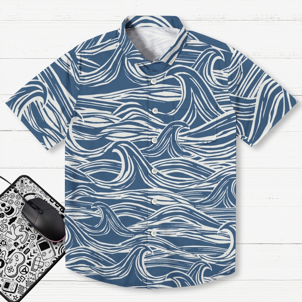 Japanese wave style Hawaiian Shirt