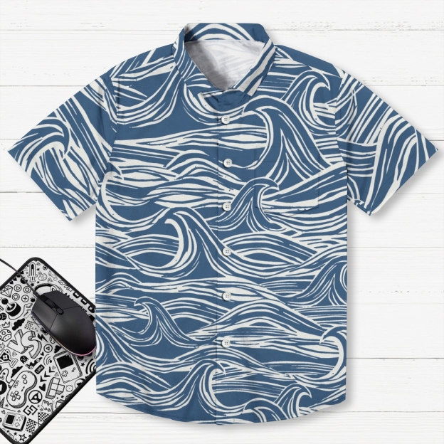 Japanese wave style Hawaiian Shirt