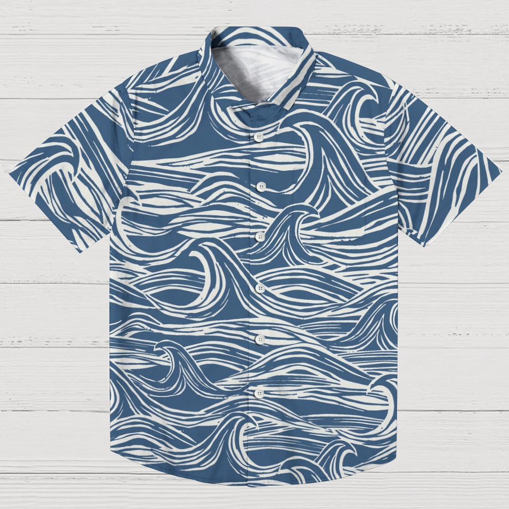 Japanese wave style Hawaiian Shirt