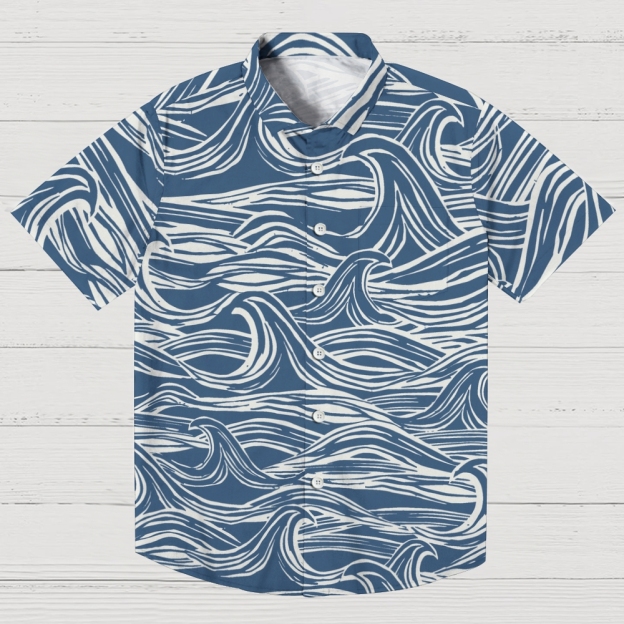 Japanese wave style Hawaiian Shirt