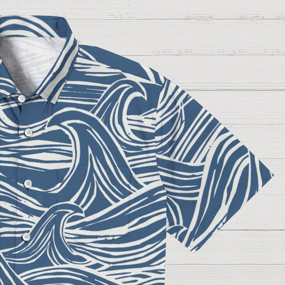 Japanese wave style Hawaiian Shirt