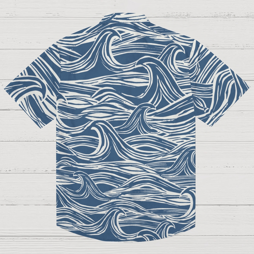 Japanese wave style Hawaiian Shirt