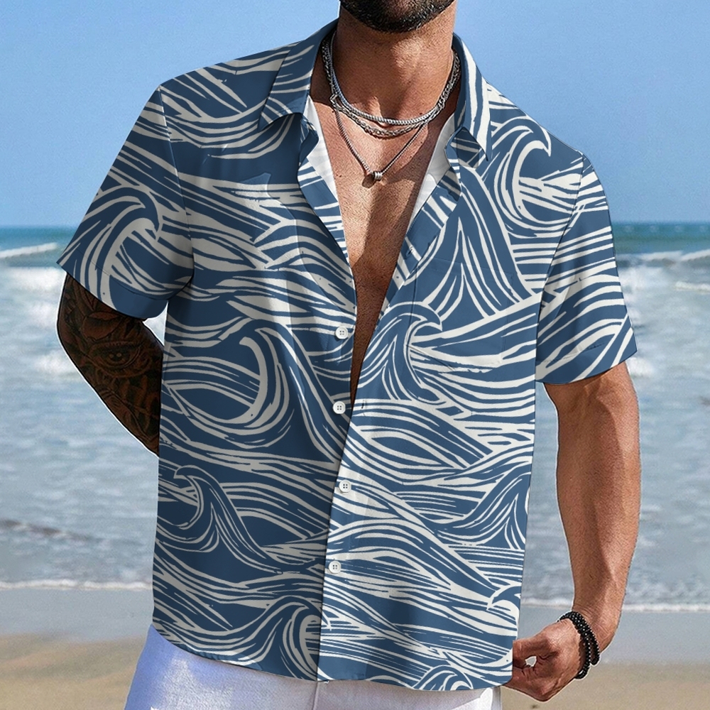 Japanese wave style Hawaiian Shirt