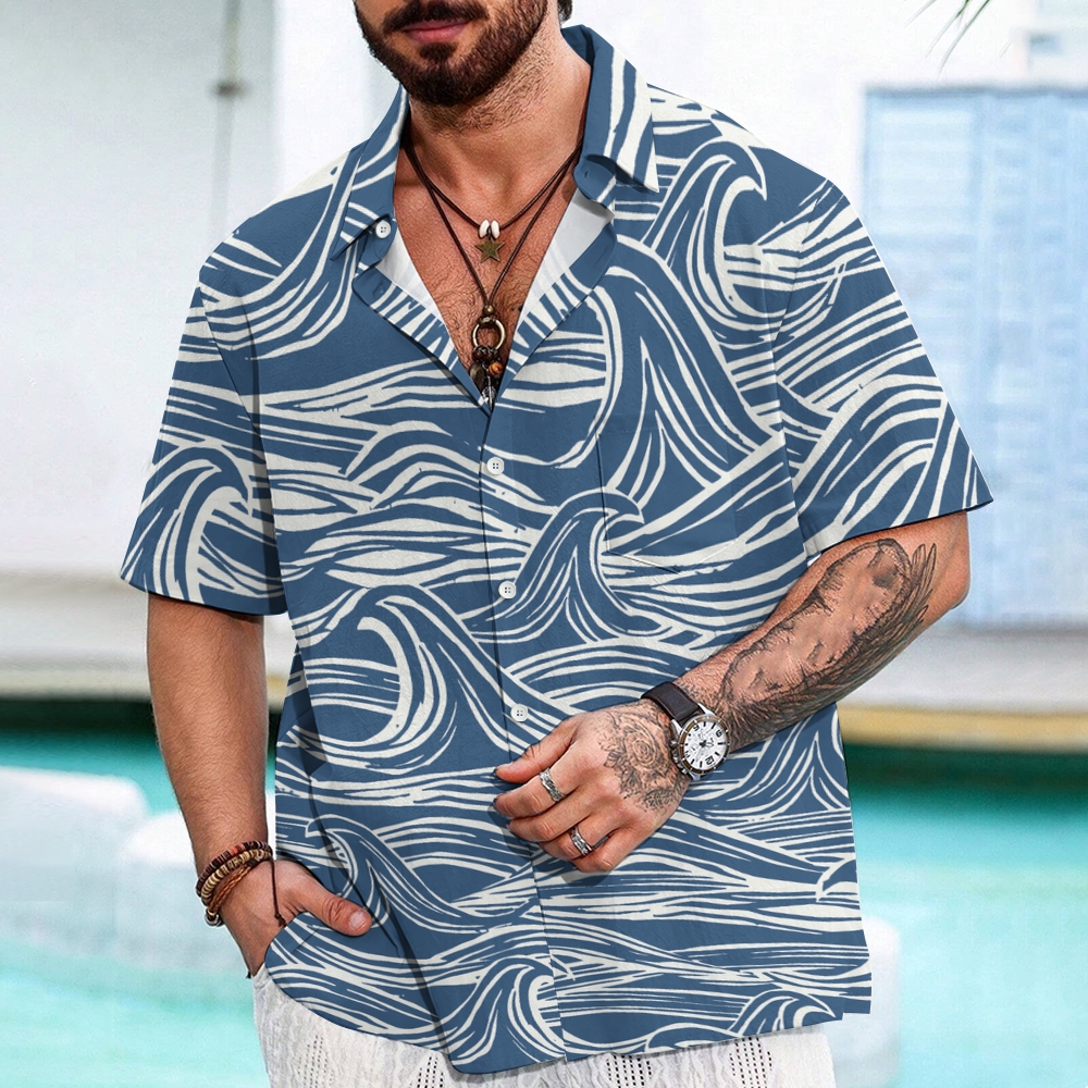 Japanese wave style Hawaiian Shirt