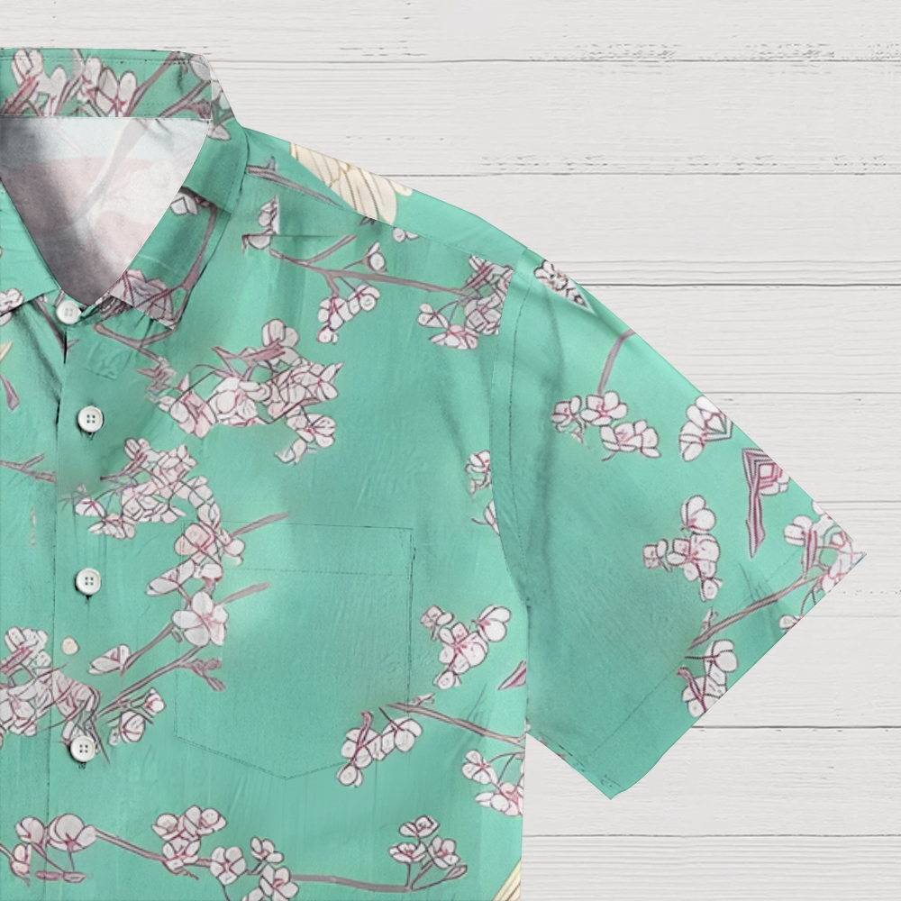 Cranes And Sakura Aloha Hawaiian Shirt