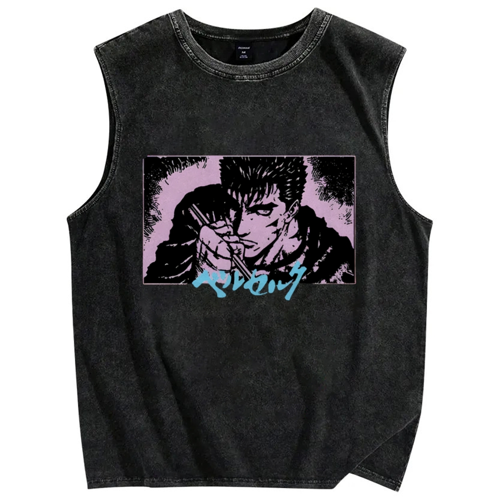 Japanese Anime BERSERK Vintage Distressed Washed Tank Top