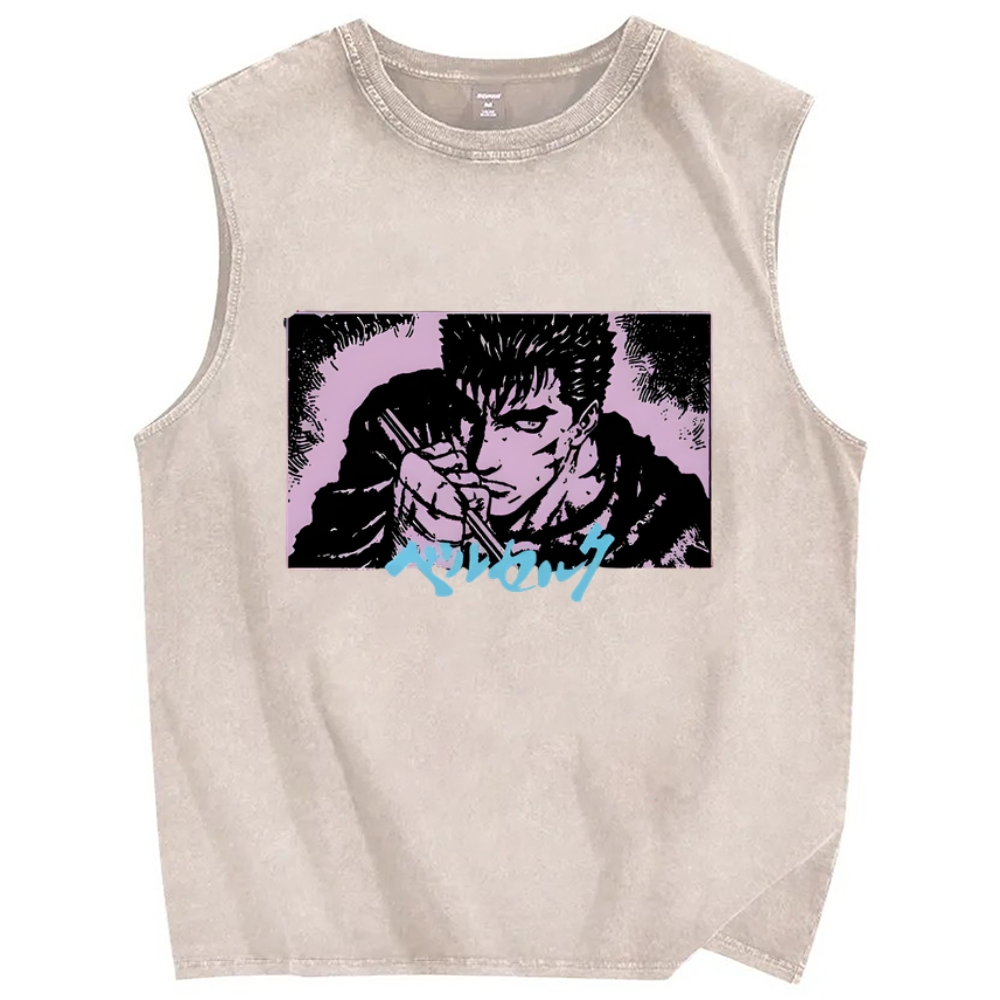 Japanese Anime BERSERK Vintage Distressed Washed Tank Top