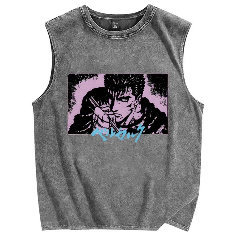 Japanese Anime BERSERK Vintage Distressed Washed Tank Top