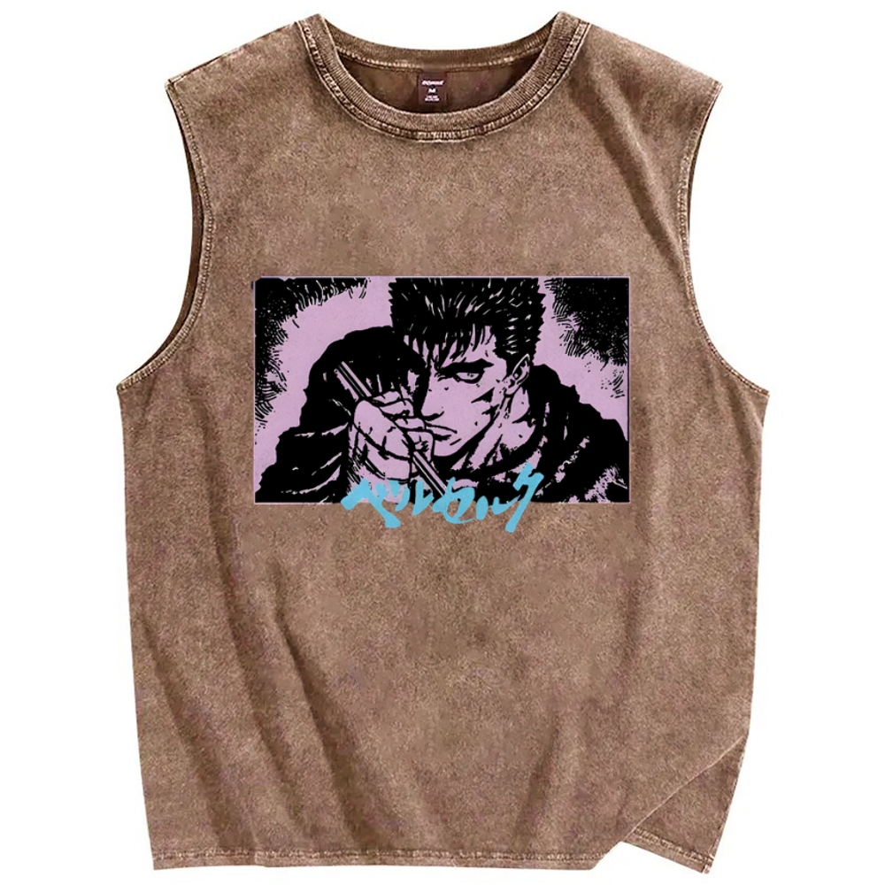 Japanese Anime BERSERK Vintage Distressed Washed Tank Top