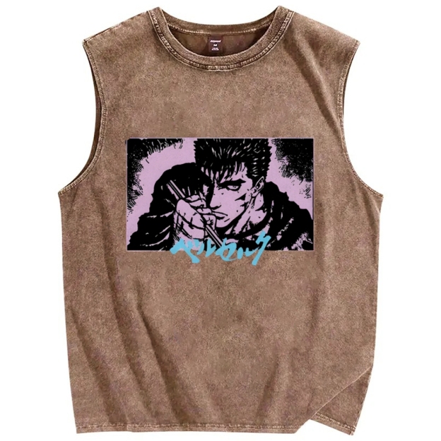 Japanese Anime BERSERK Vintage Distressed Washed Tank Top