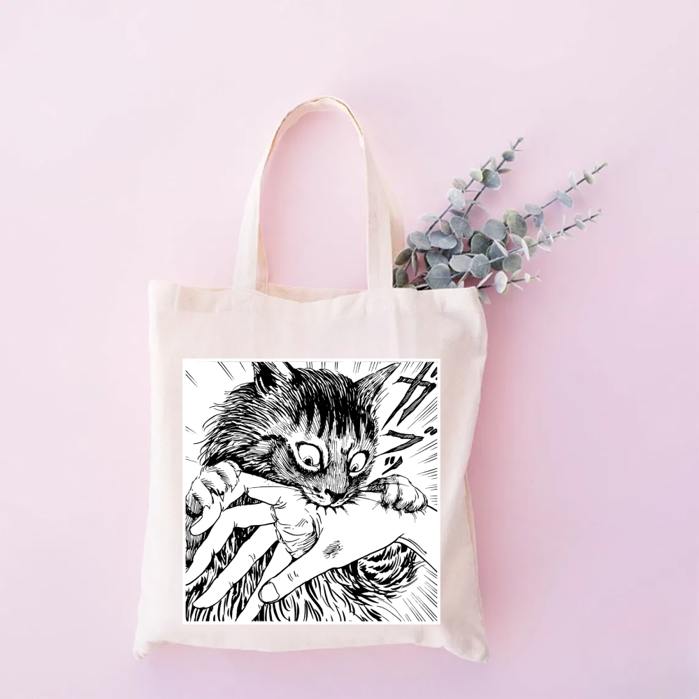  Creepy Cat Anime Horror Anteater Tote Bag