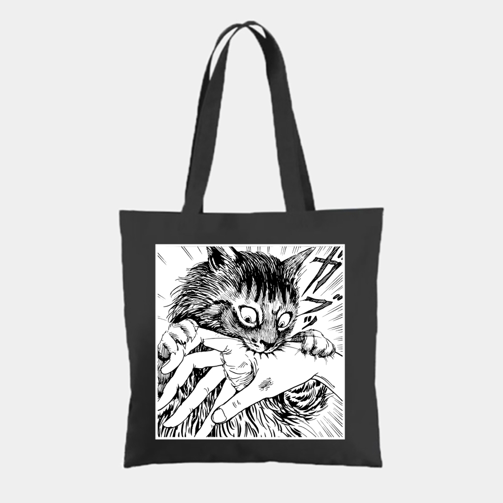 Tokyo-Tiger Creepy Cat Anime Horror Anteater Tote Bag