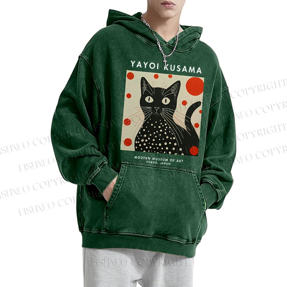Unisex Yayoi Kusama Cat Printed Hoodies