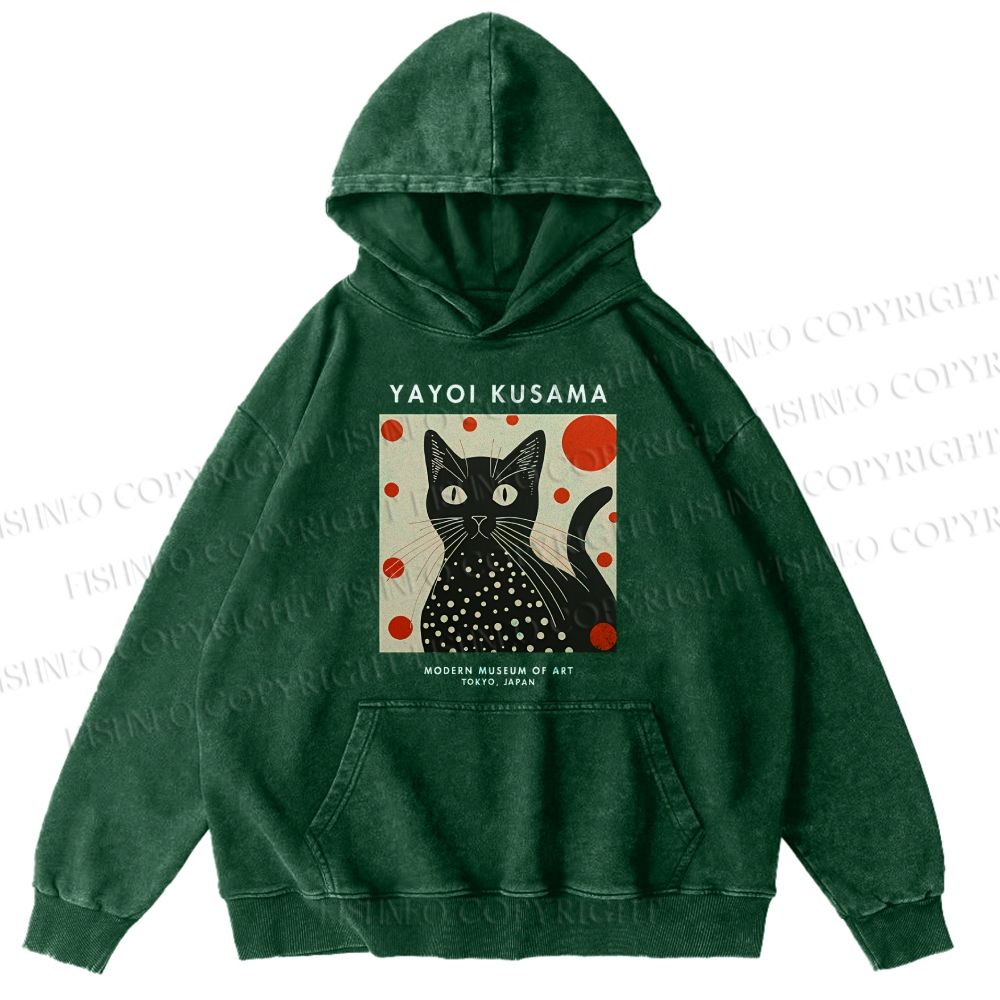 Unisex Yayoi Kusama Cat Printed Hoodies