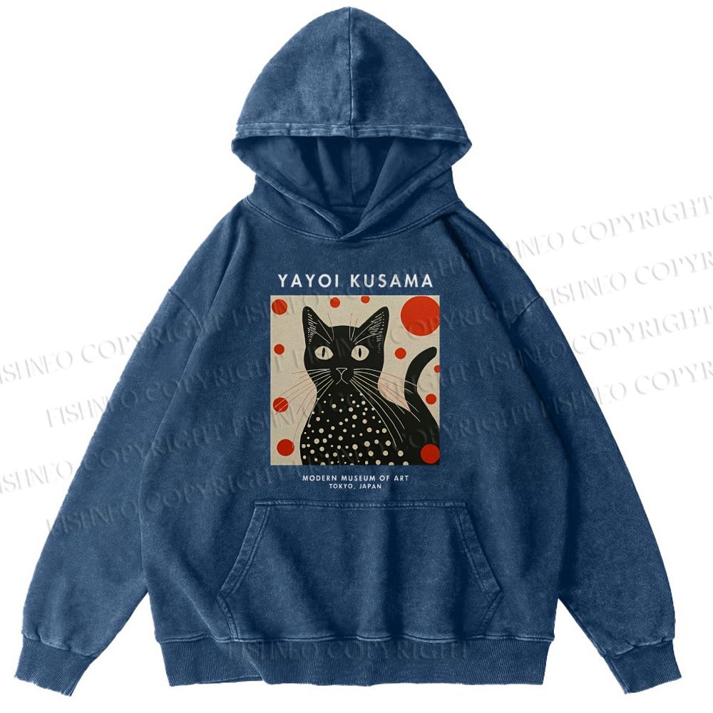 Unisex Yayoi Kusama Cat Printed Hoodies