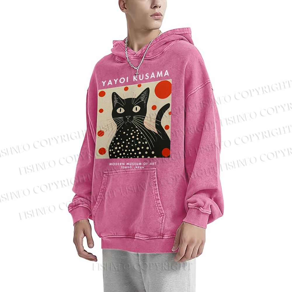 Unisex Yayoi Kusama Cat Printed Hoodies