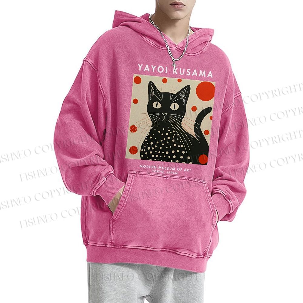 Unisex Yayoi Kusama Cat Printed Hoodies