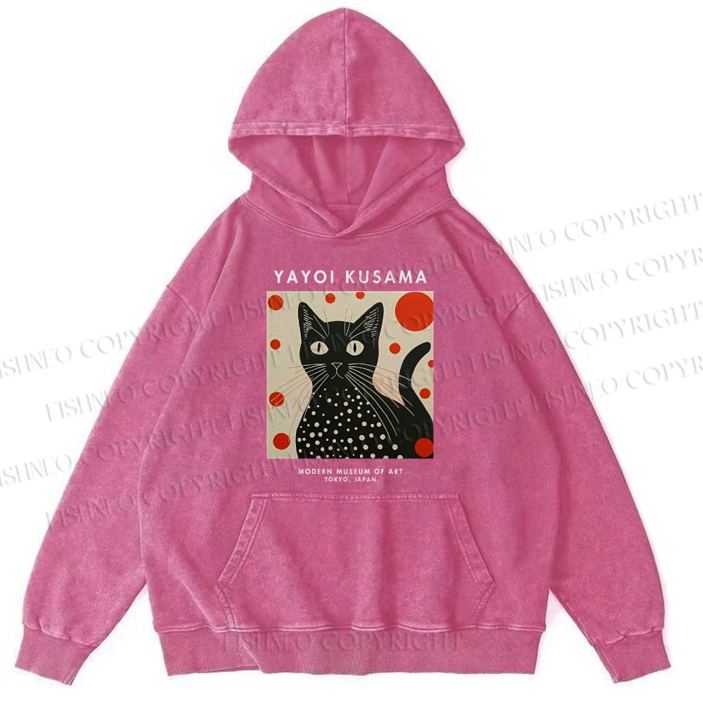 Unisex Yayoi Kusama Cat Printed Hoodies
