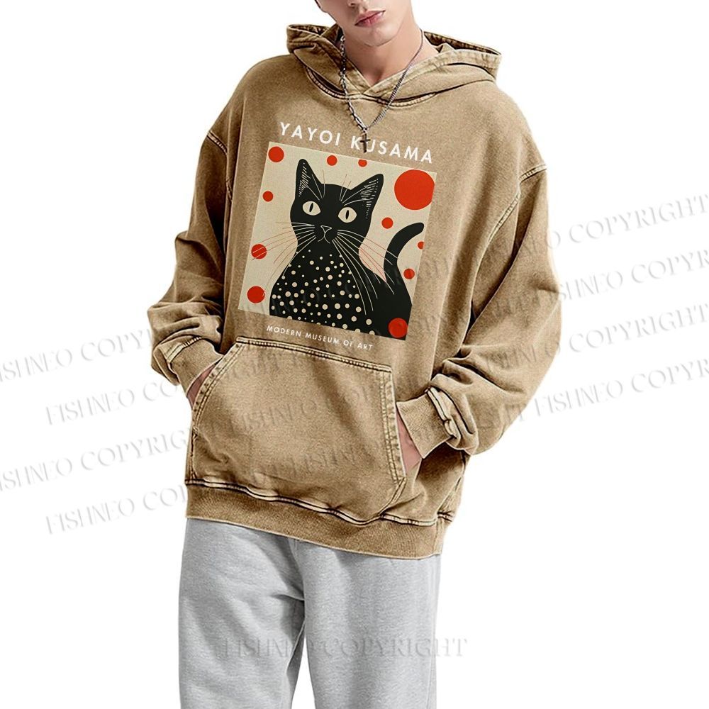 Unisex Yayoi Kusama Cat Printed Hoodies