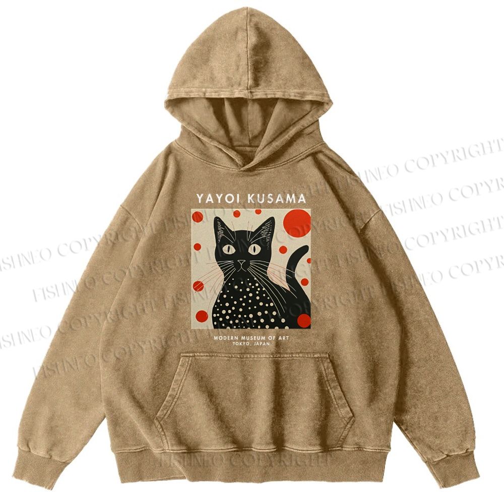 Unisex Yayoi Kusama Cat Printed Hoodies