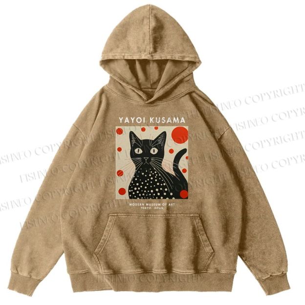 Unisex Yayoi Kusama Cat Printed Hoodies