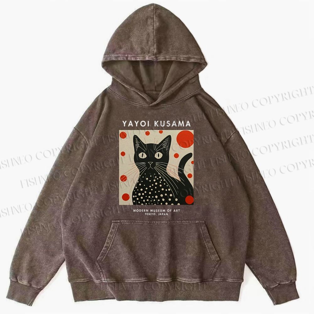 Unisex Yayoi Kusama Cat Printed Hoodies
