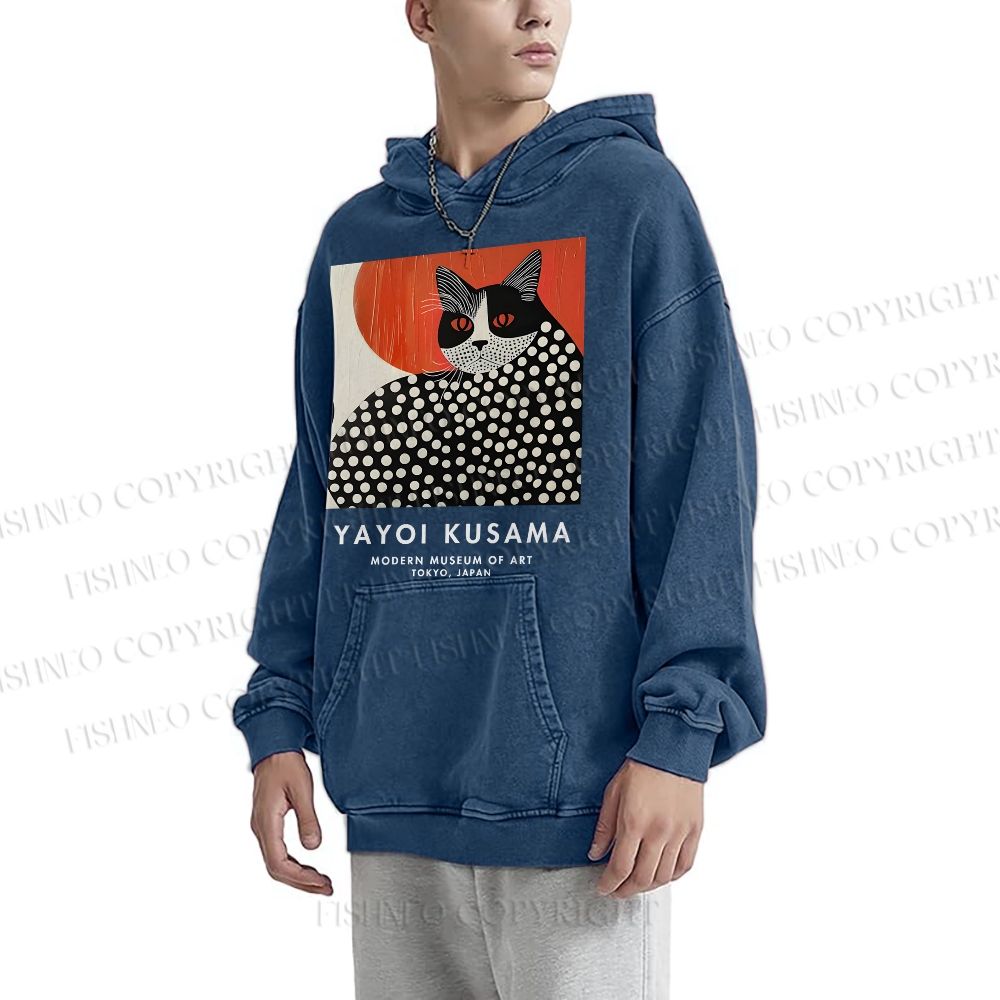 Unisex Yayoi Kusama Cat Printed Hoodies