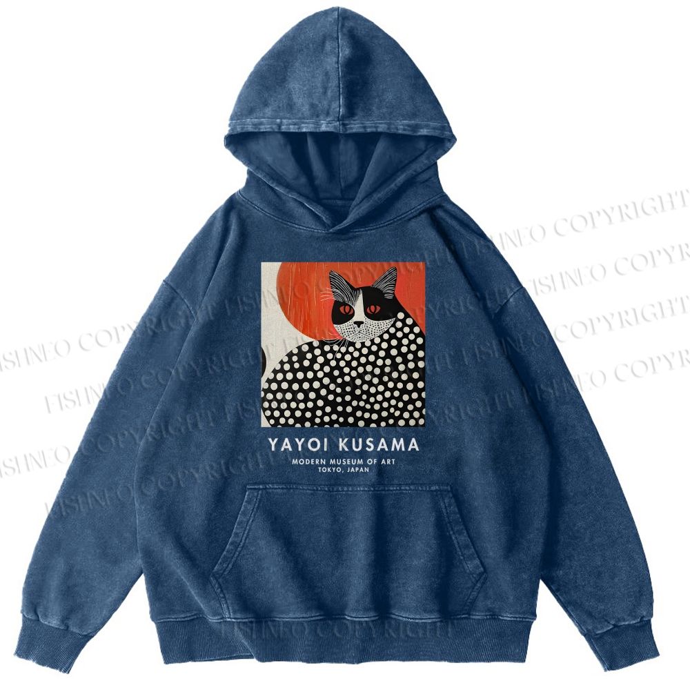 Unisex Yayoi Kusama Cat Printed Hoodies