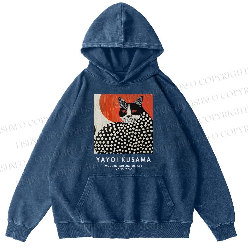Unisex Yayoi Kusama Cat Printed Hoodies