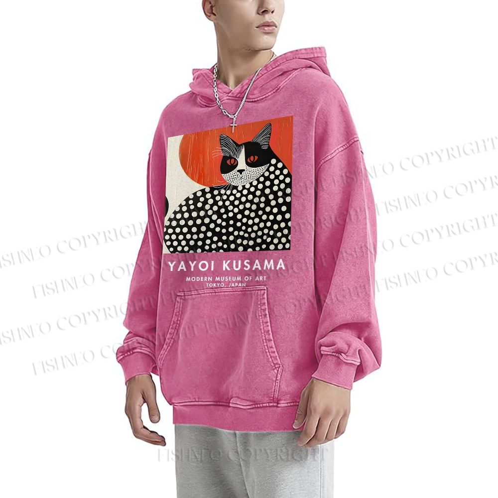 Unisex Yayoi Kusama Cat Printed Hoodies