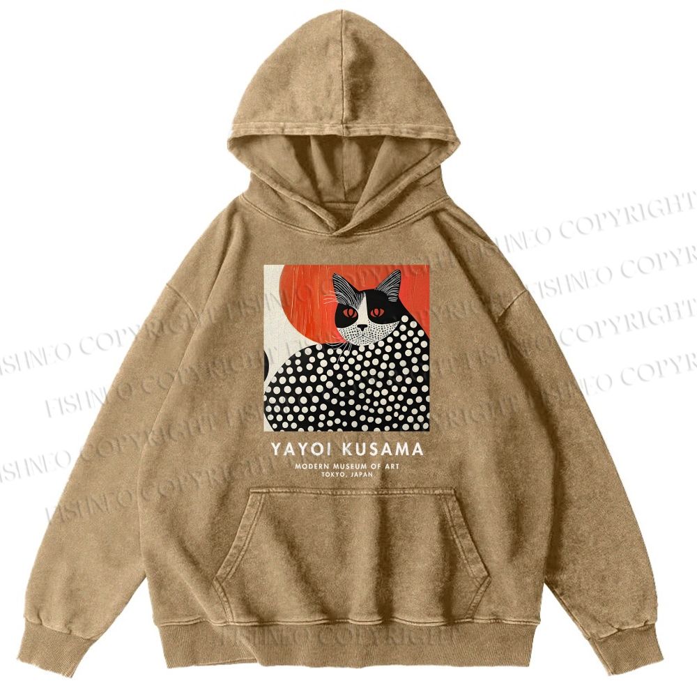 Unisex Yayoi Kusama Cat Printed Hoodies